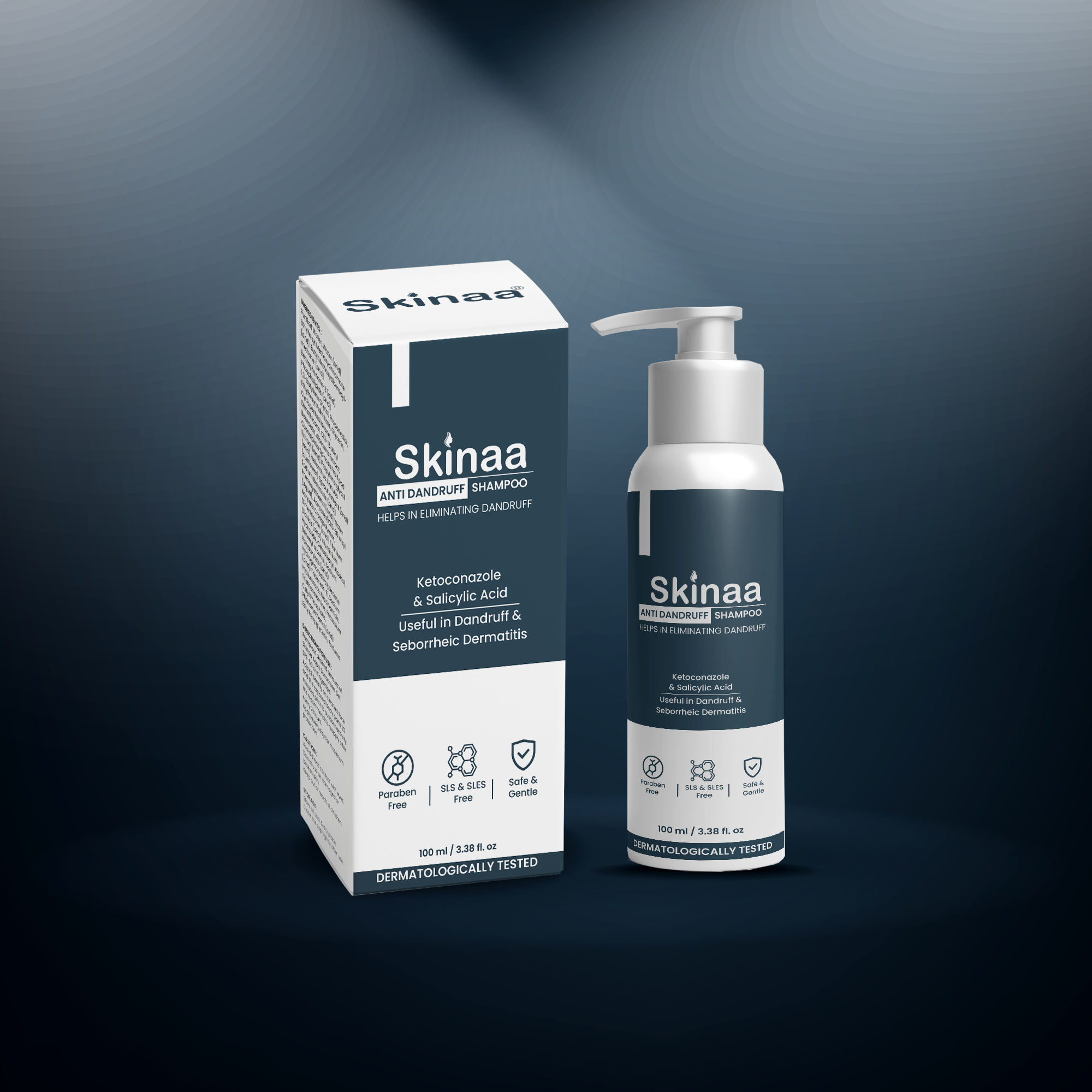 Skinaa Anti-Dandruff Shampoo with zinc pyrithione and aloe vera for dandruff control, scalp care, and healthy flake-free hair
